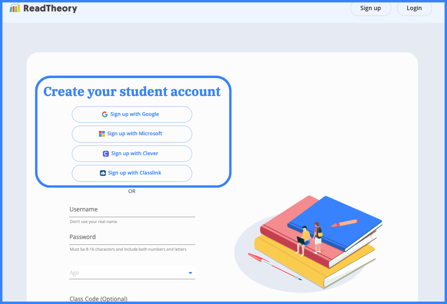 STUDENT CREATING AN ACCOUNT visual data 8
